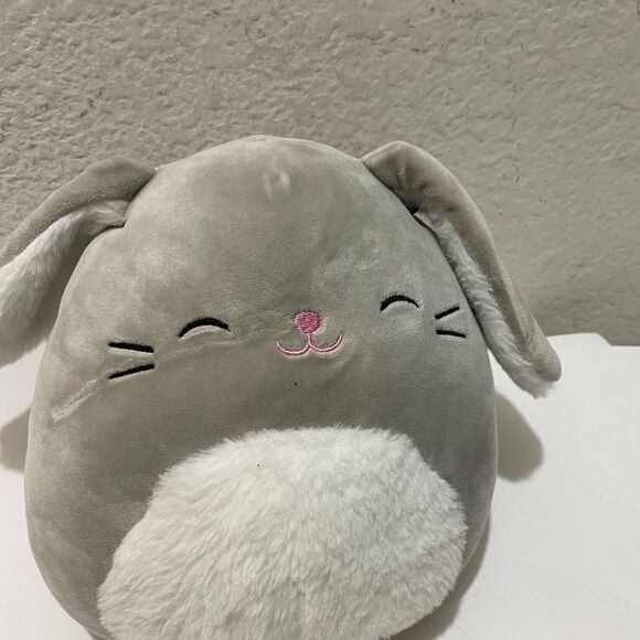 Squishmallows Blake the Bunny Rabbit 8” Plush Gray 2019 w/ Squeaker Easter - Picture 2 of 6